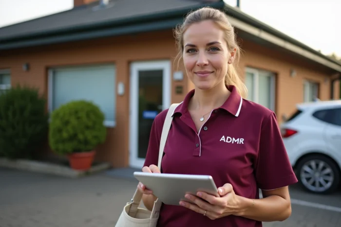 Responsable de secteur ADMR consultant le planning des interventions à domicile sur tablette via Philia